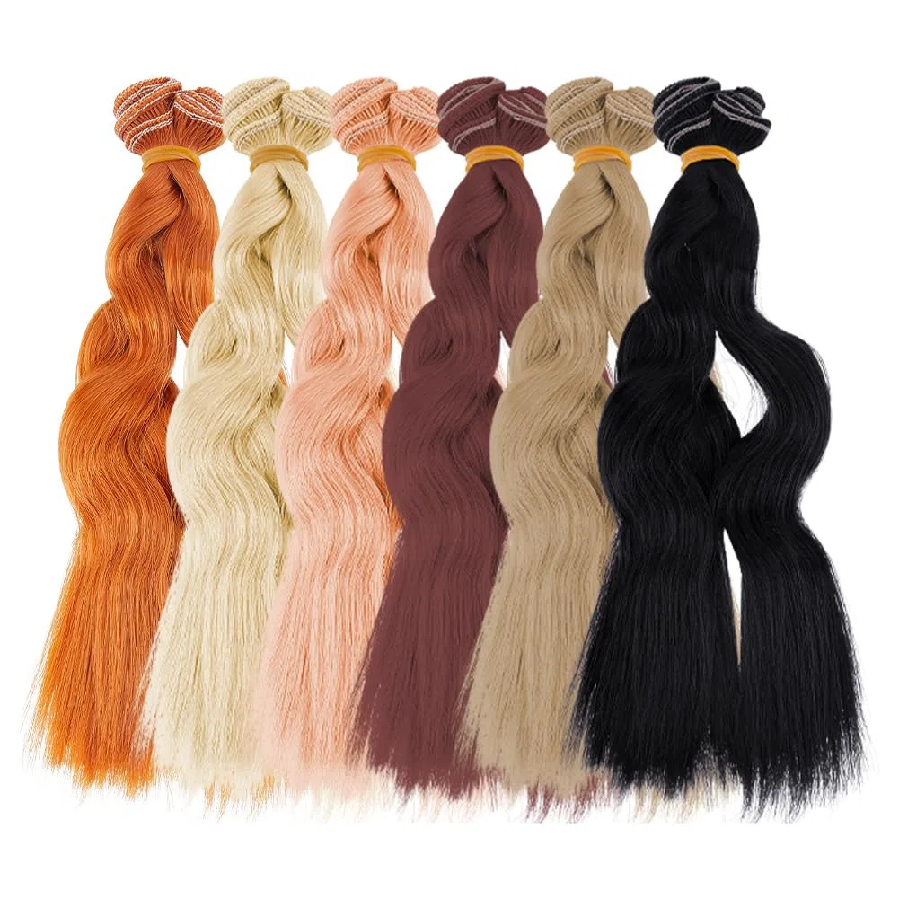 DICOSMETIC 6 pezzi parrucca di bambola 6 colori capelli di bambola 18cm capelli di bambola corti e dritti capelli di bambola di plastica kit di fabbricazione di bambole sostituzione di capelli falsi
