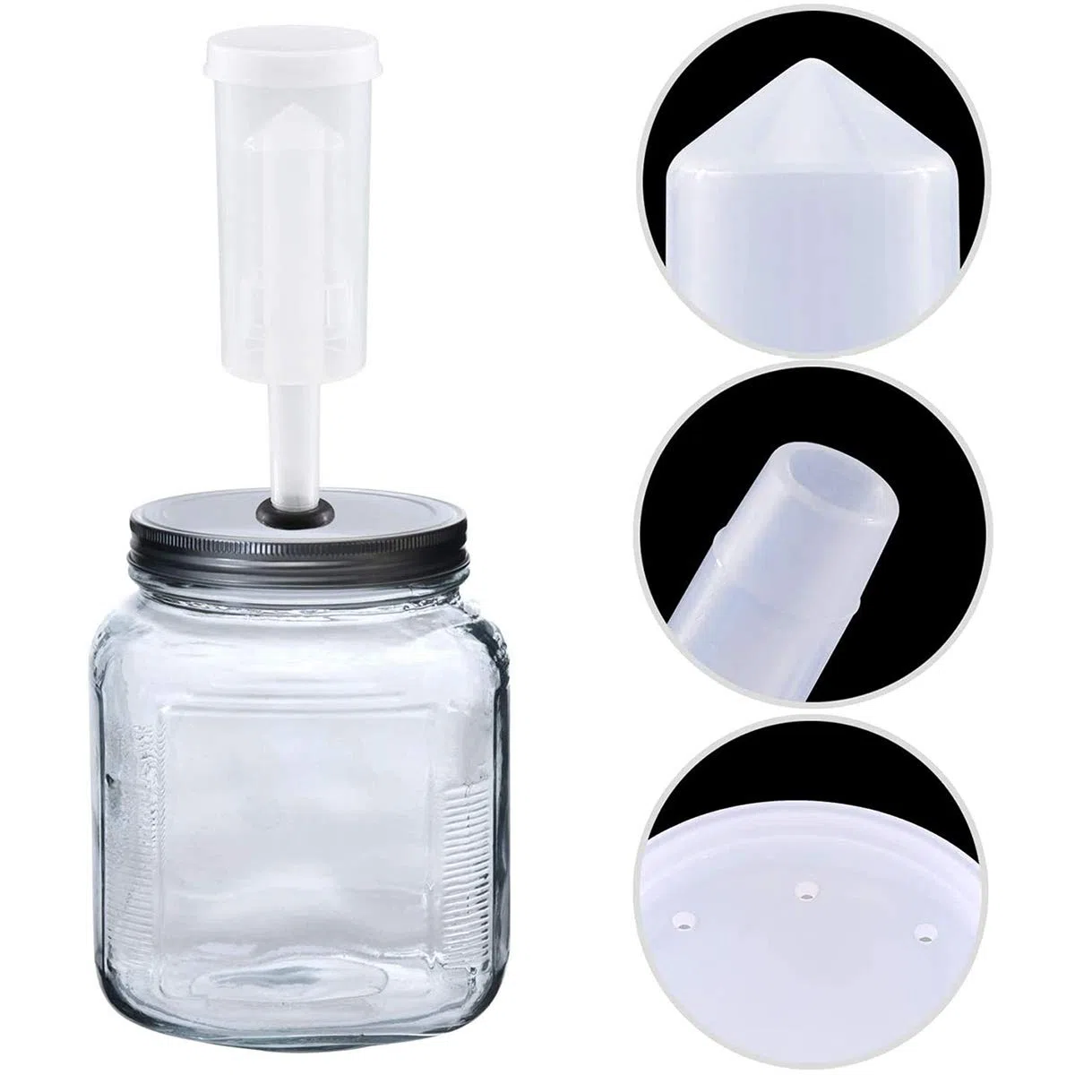 Fermentazione Airlock Tubi,Guador 5 pezzi Plastica Fermentazione Tubi e 10 Pezzi Anello Silicone di Fermentazione Airlock Tubi per Conservazione Domestica Produzione Birra Vino