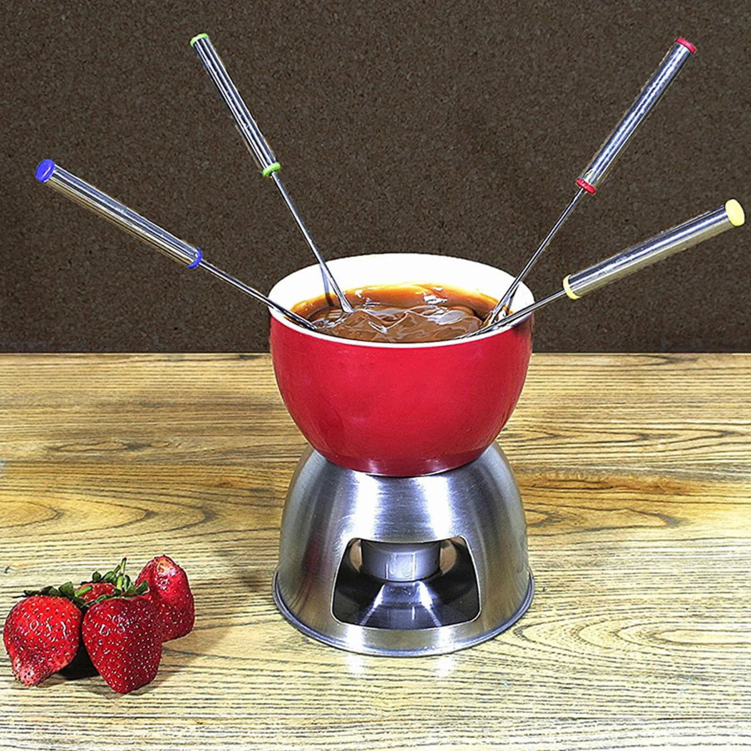 Set di 12 Forchette Hot Pot in Acciaio Inox per Fonduta di Cioccolato e Cioccolatini - Posate per Cioccolato