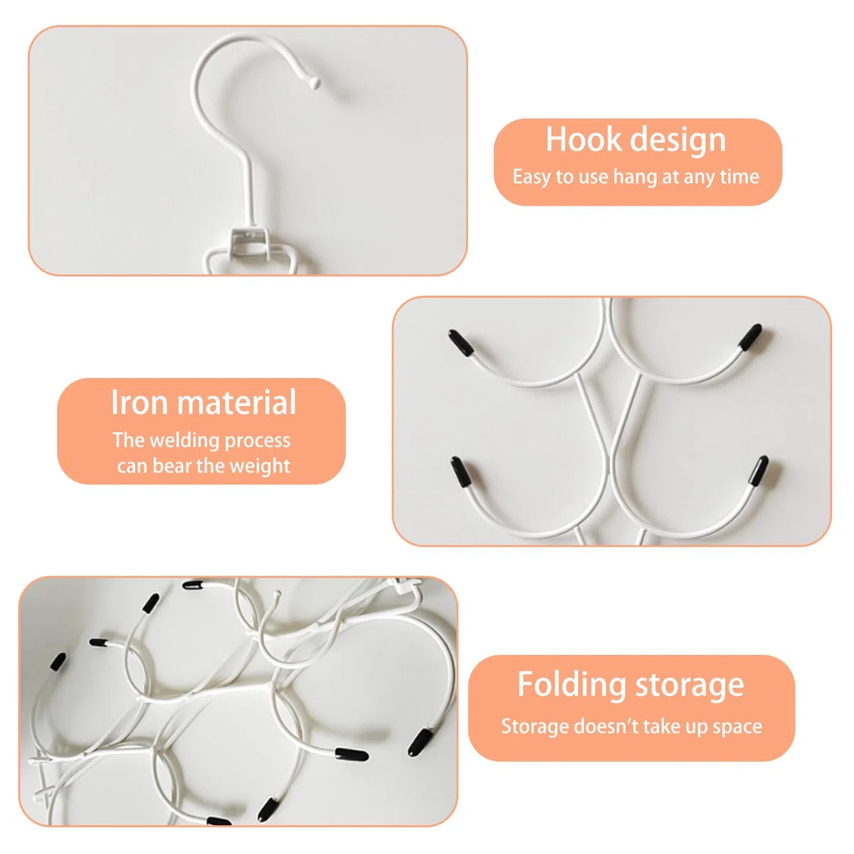 2 Confezione di Porta Cravatte Armadio Organizer per Sciarpe con 12 Ganci Pieghevole Appendino per Sciarpe Salvaspazio per Scialle, Cintura, Cravatta