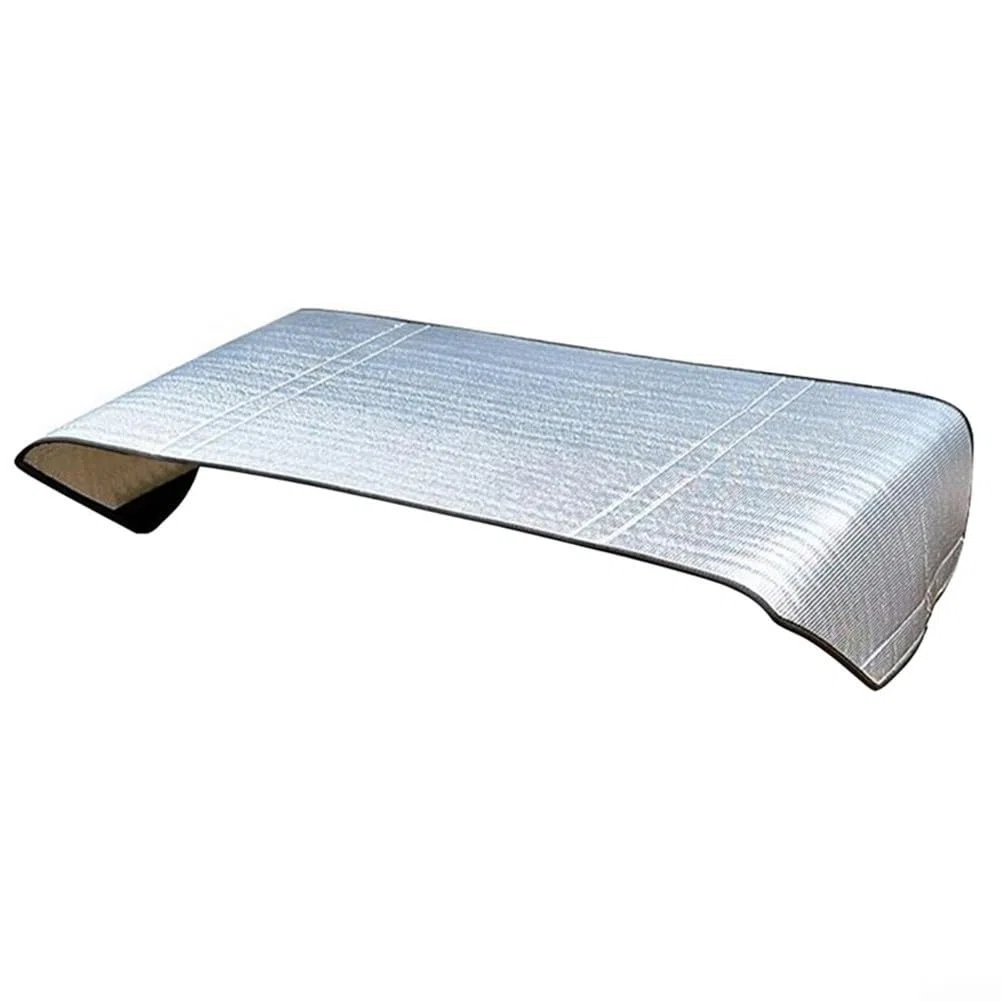 Copertura per condizionatore d'aria esterna, in foglio di alluminio, impermeabile, protezione solare con cinghie regolabili per unità AC (130 x 58 cm)