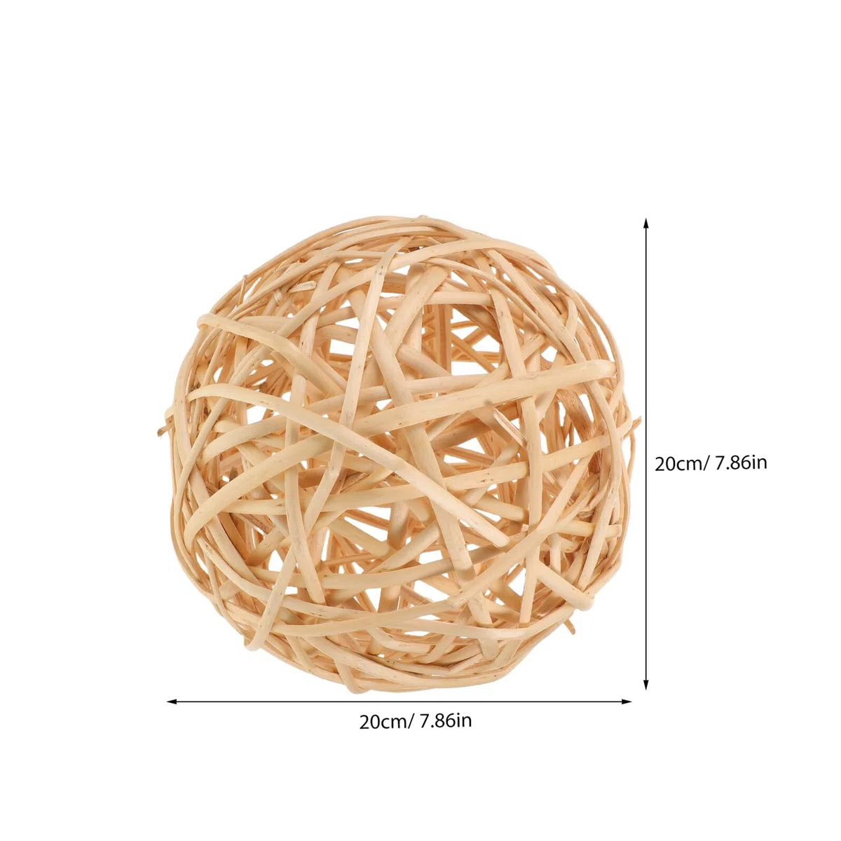 Palline di Rattan Decorative da 20 Cm, Sfera Intrecciata a Mano Facile da Appendere, Decorazione Boho Naturale per Soggiorno e Ambienti Quotidiani