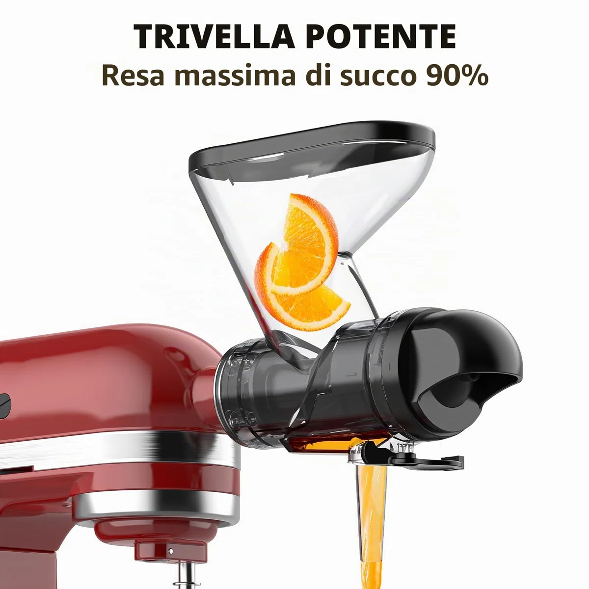 GVODE Accessorio spremiagrumi per KitchenAid impastatrice, macchina spremiagrumi a freddo, accessorio spremiagrumi lento con doppio scivolo di alimentazione, accessorio spremiagrumi per Kitchen Aid