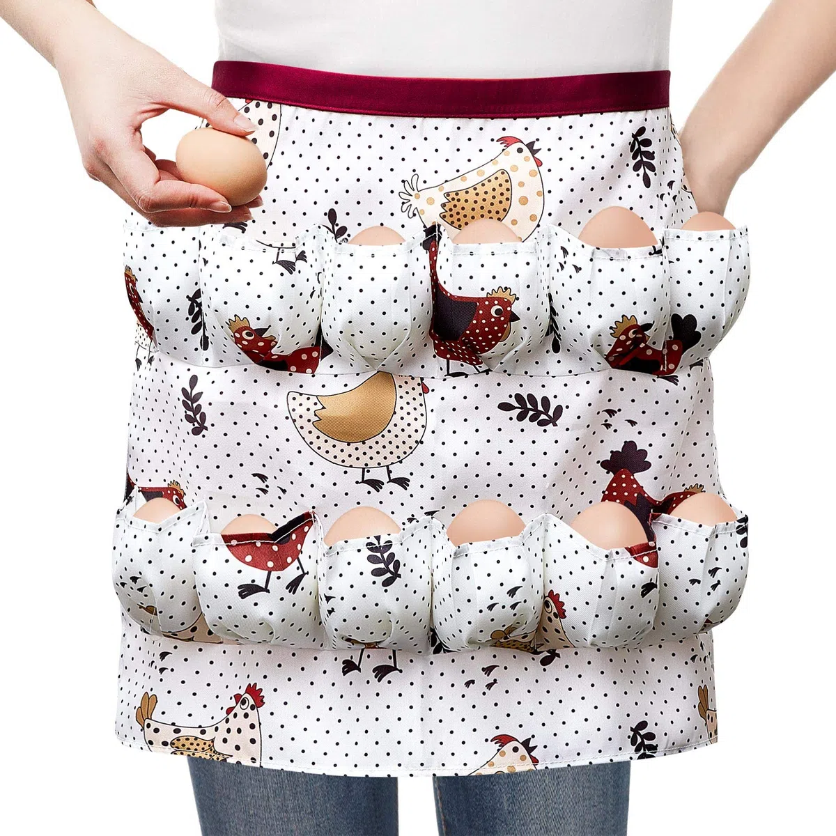 Syhood Grembiule per la Raccolta delle Uova di Gallina Grembiule per Uova per le Uova Fresche Donne Porta Tasche Profonde per Uova di Pollo Anatra Oca (Adulto Unisex)