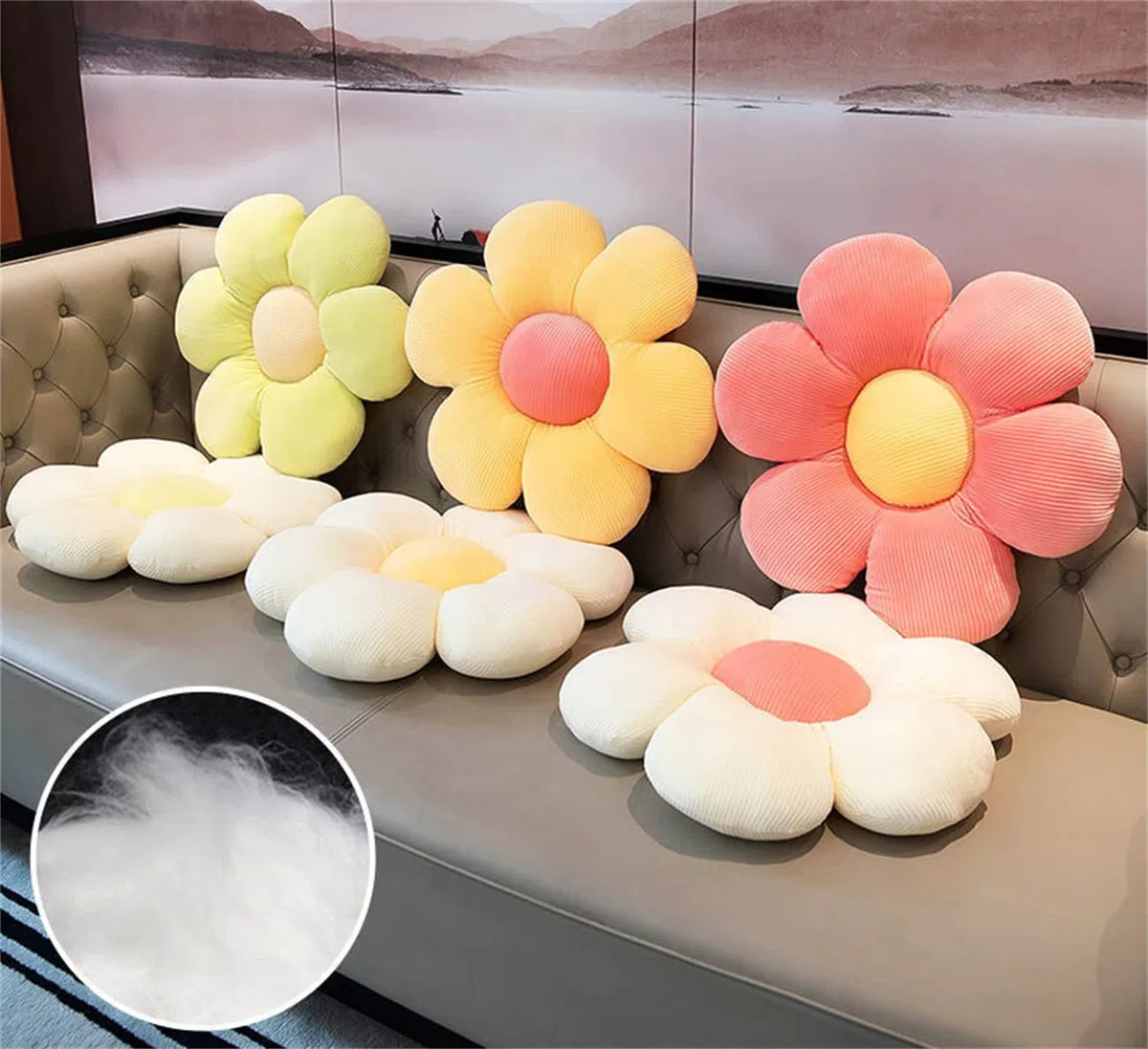 STAR FIRE Fiore Cuscino Carino Peluche Pavimento Casual Confortevole Camera Decorazione
