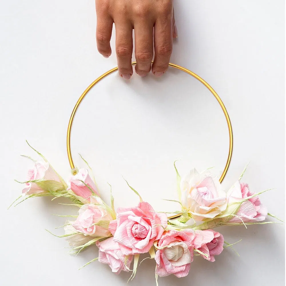 20 Pezzi Cerchi in Metallo Oro per Ghirlande Floreali e Decorazioni - Artigianato e Matrimoni - 10cm 15cm