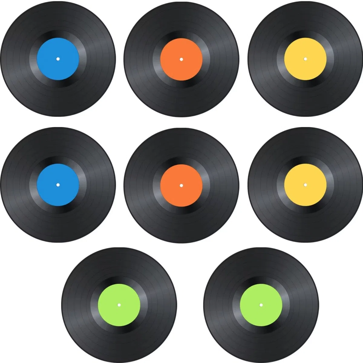 10 Pollici Bianco Dischi in Vinile Falso 8 Pezzi 1 Pacchetto per l'arredamento Indipendente Stanza estetica o Decorazione della casa in Camera da Letto o Soggiorno a Parete Disco Studio