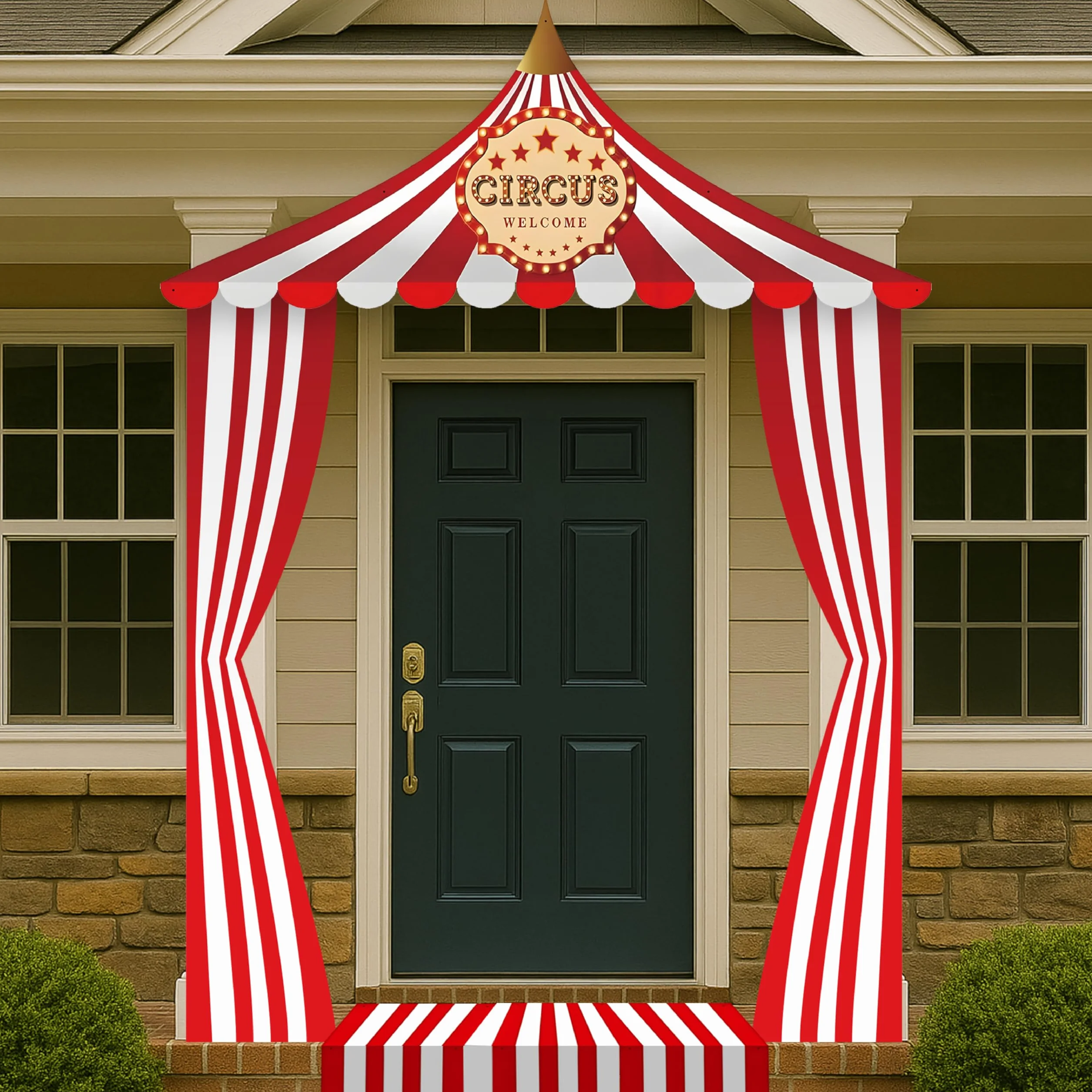 Tende Decorazioni di Compleanno Circo Sfondo Fotografico 2 Metri in Tessuto Lavabile e Riutilizzabile, per Interno ed Esterno, Ideale per Festa Bambini e Decorazione casa
