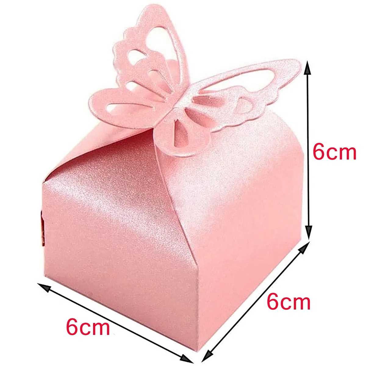 Scatole Bomboniere Farfalla, 50 PCS Carta Perlata Scatola per Caramelle Rosa, Scatole Regalo Rosa,Portaconfetti Scatola per Baby Shower, Compleanno, Matrimonio, Natale, Feste Decorazione da Tavola