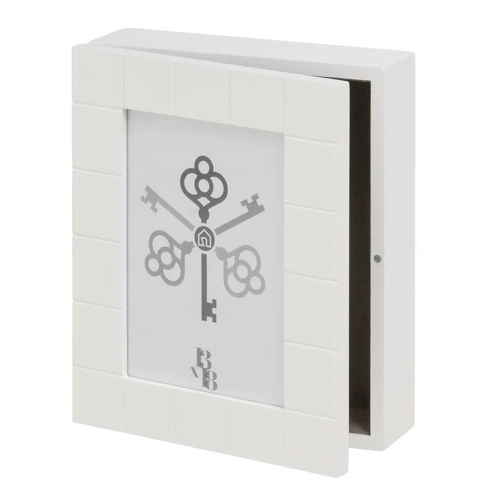 Scatola portachiavi in legno, portachiavi da parete, stile nordico bianco