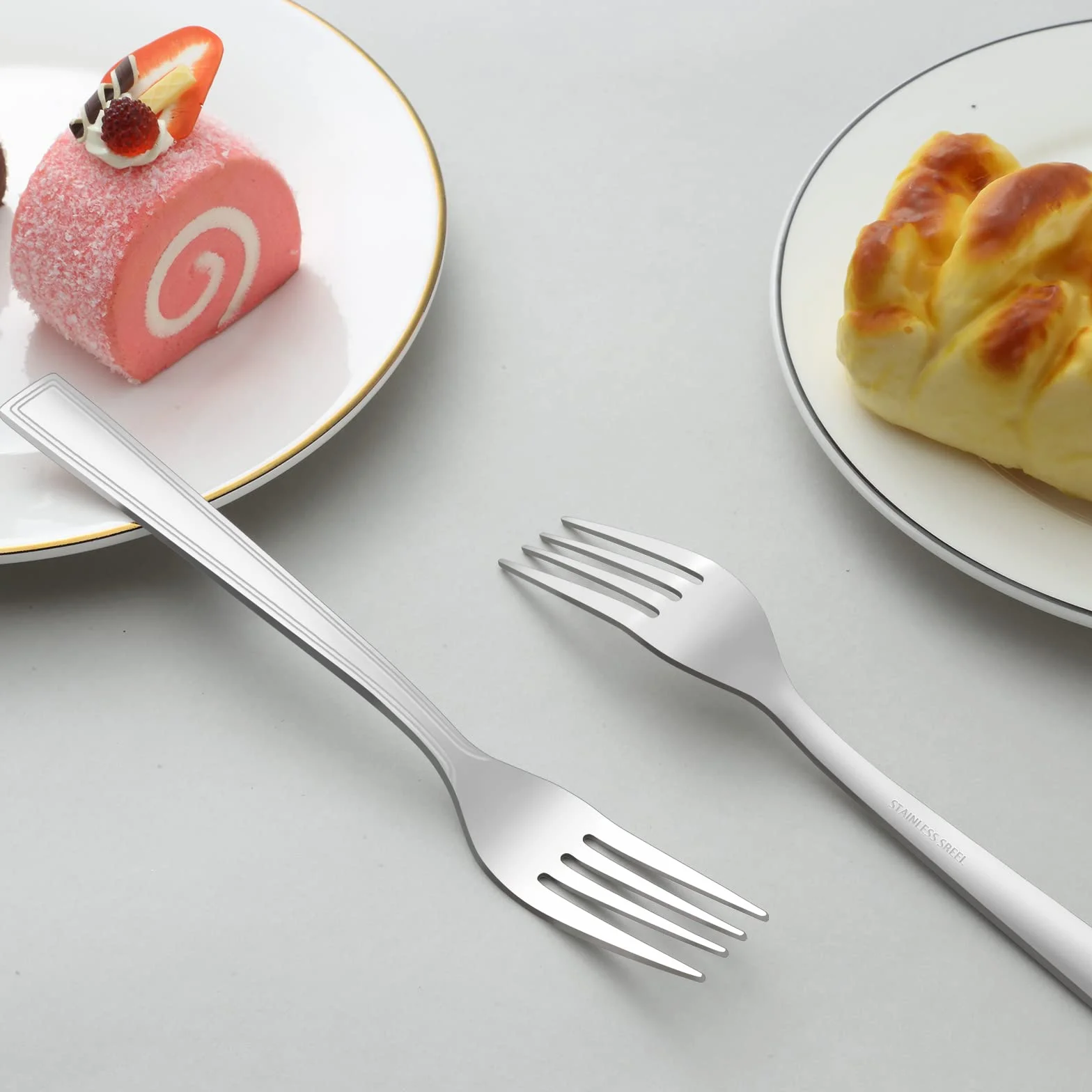 Forchette acciaio inox, Hunnycook 24 pezzi set forchette, forchette per posate adatte per la casa, il ristorante e l'esterno, lavabili in lavastoviglie