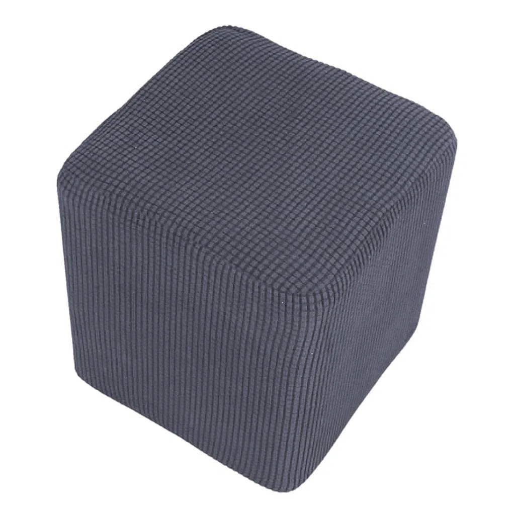 zalati Copertura per sgabello, stile quadrato, antiscivolo, morbido, elasticizzato, per sgabello, sedia da bar, diametro 30-34 cm, grigio