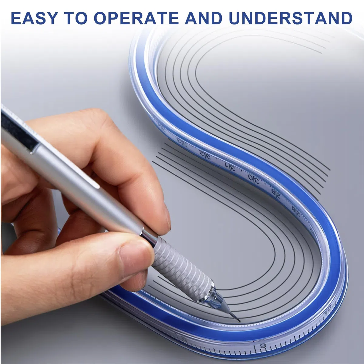 2 Pezzi Curvilinee Flessibile, Curvilinee per Disegno Tecnico da 30 cm e 60 cm per Cucito, Disegno e Modellismo, Strumenti di Misura Multifunzionali