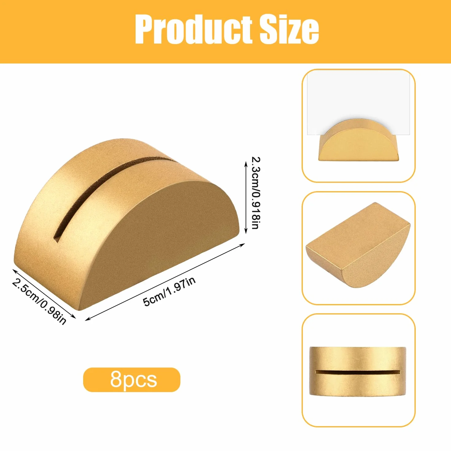 Supporti per Numeri da Tavolo Segnaposto Moderni Porta Carte Nome Tavolo Clip Portafoto Design Semicircolare Oro