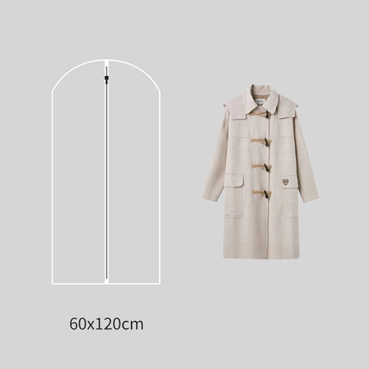 5 Pezzi Copriabiti Antipolvere Trasparenti, Abbigliamento Copre per Abiti Copertura Vestiti per Copertura Cappotto Giacca Abiti, Robusta Cerniera Completa (60cmX120cm)