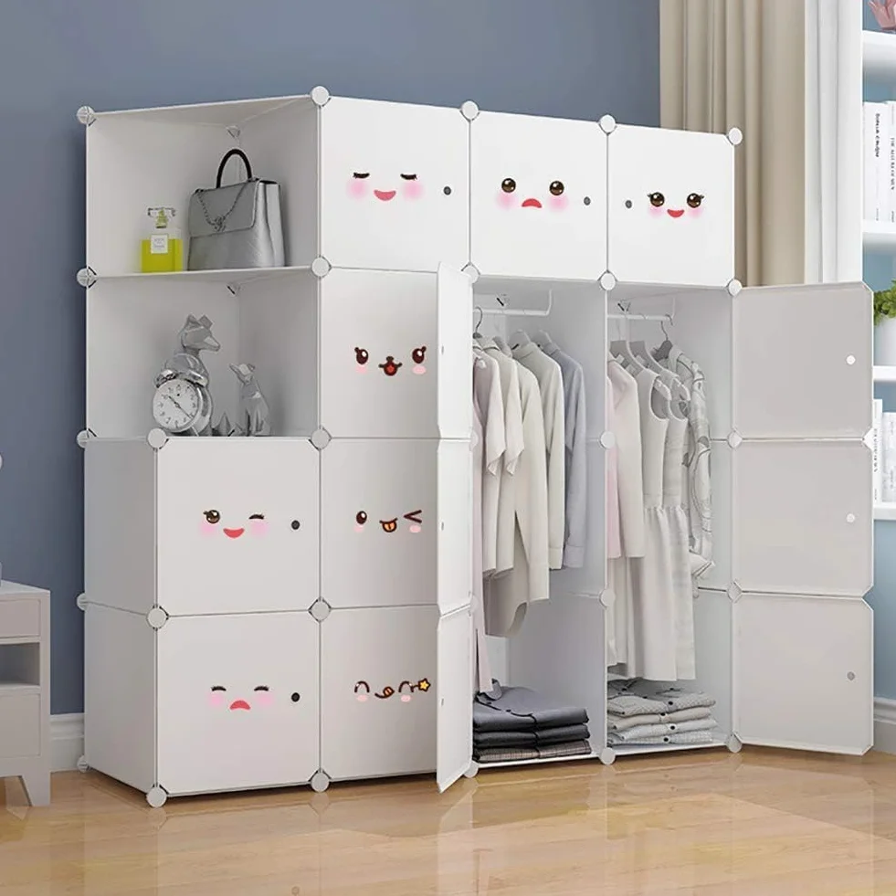 20 connettori cubici in plastica bianca per armadi modulari, organizer e cubi per scaffalature per armadi montati su armadi, abbigliamento e armadio