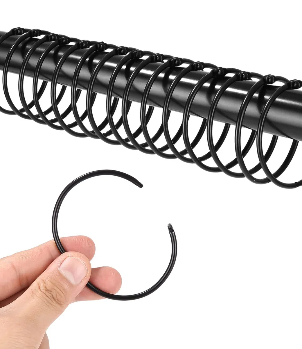 42 Anelli per Tende da Aprire,50 mm anelli tondi,Antiruggine Anelli Tende Apribili, Anelli Rotondi Clip Tenda,lip in metallo per tende aste per tende,Tende della Doccia per tende aste tende (ferroso)
