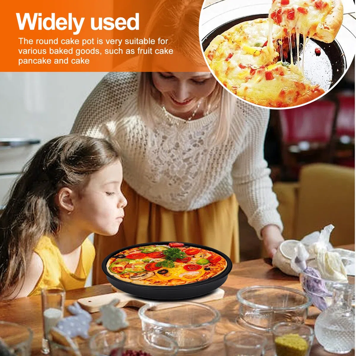 XZEIT 4 pezzi teglia per pizza teglia tonda da 15 cm teglia per pizza in acciaio al carbonio tortiera antiaderente set di teglie per pizza,mini tortiere da 6 "- teglie rotonde con rivestimento antiade