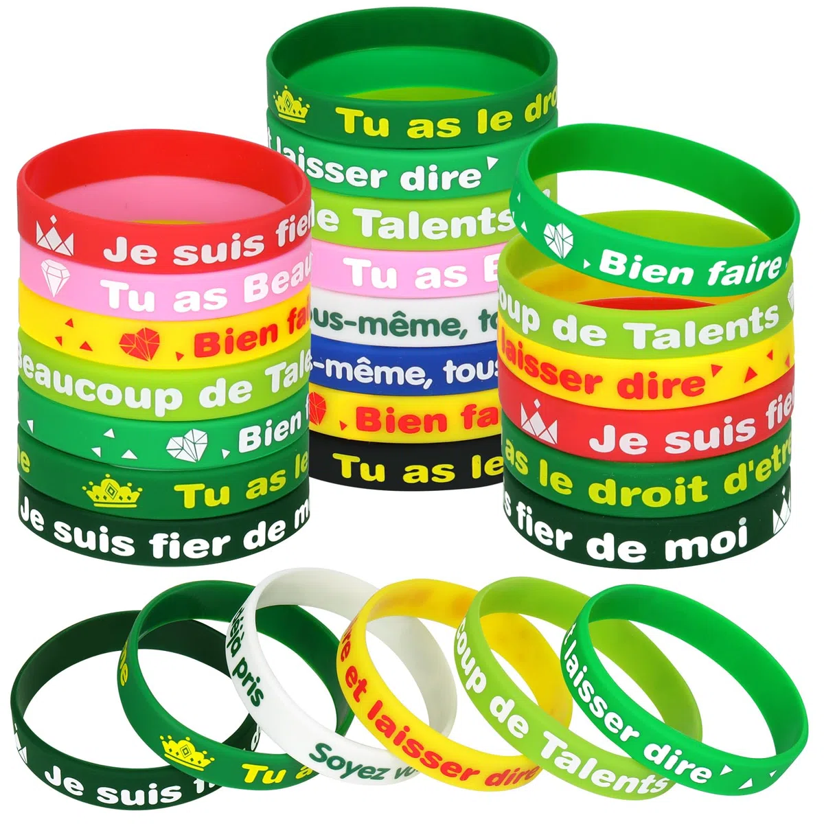Braccialetto elastico in silicone di ispirazione francese Braccialetti in gomma per sport festa regali