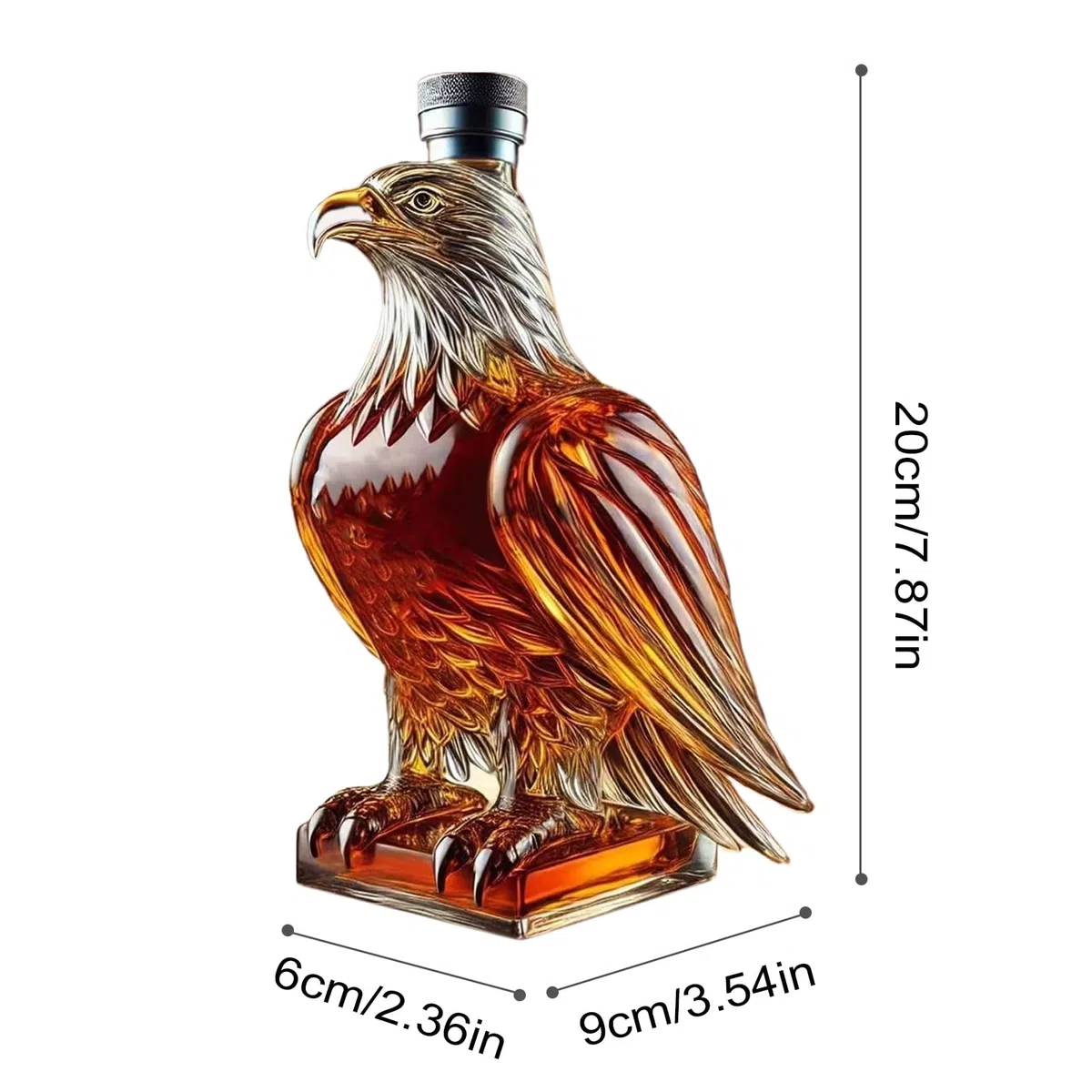 Bottiglia per whisky | decanter per whisky a forma di aquila, pezzo da collezione originale come idea regalo per bar, casa, matrimonio, festa del papà, accessorio per la casa