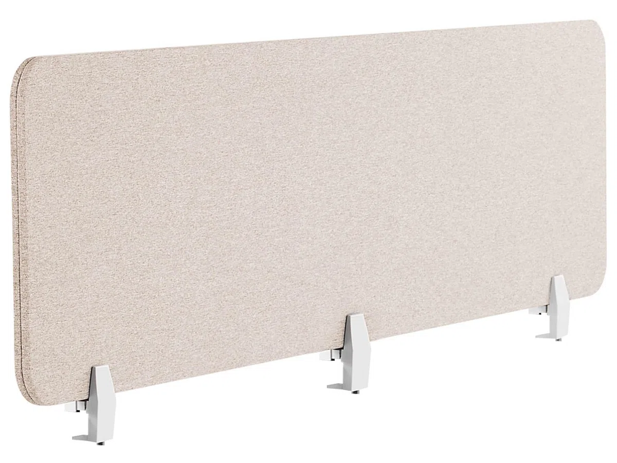 Beliani Pannello Divisorio Fonoassorbente per scrivania in Pet Beige 180 x 40 cm