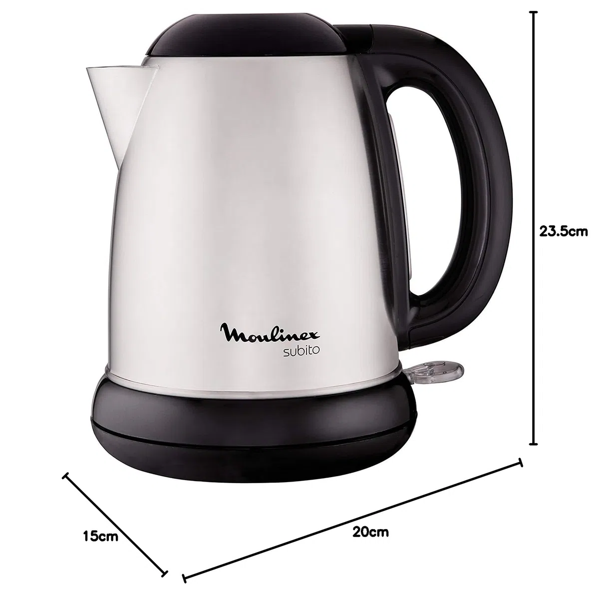 Moulinex BY540D10 Bollitore Elettrico 2200w lt1,7 Preparazione Colazione Arredo tavola, 2000 W, 7 Cups, 1 Decibel, Inossidabile, Acciaio e Nero