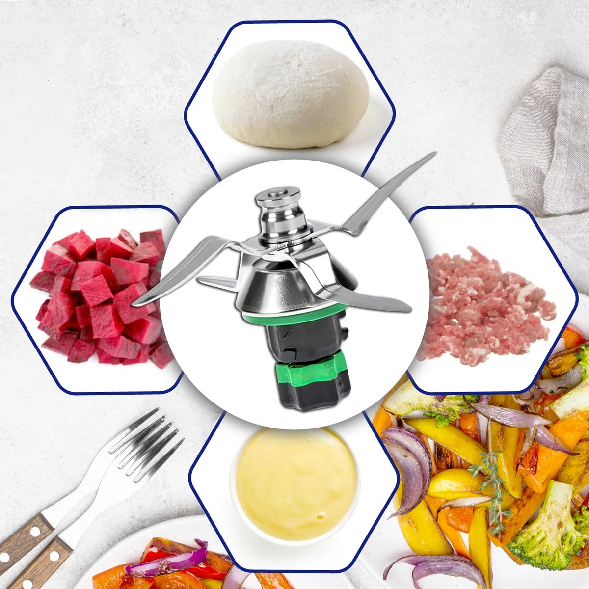 MONTERAL Gruppo Lame e Guarnizione per Vorwerk Bimby TM6 Robot da Cucina - Garanzia di 10 Anni