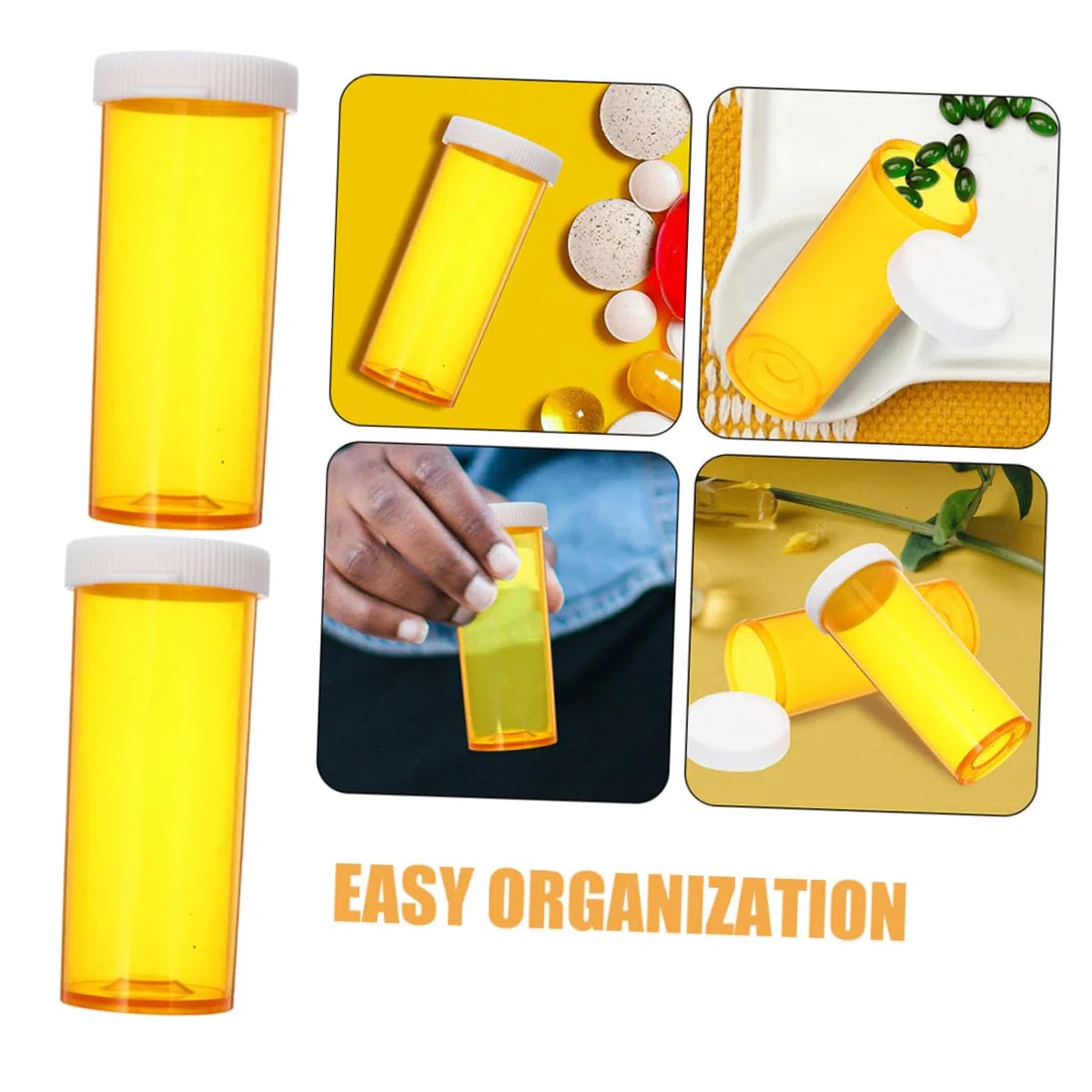 FRCOLOR Portapillole Vuoto 10 Pezzi Organizer Compatti in Plastica Con Tappo Impermeabile Contenitore Pillole Per Viaggi Casa E Ufficio Dimensioni 2.64X1.10X1.10 Pollici
