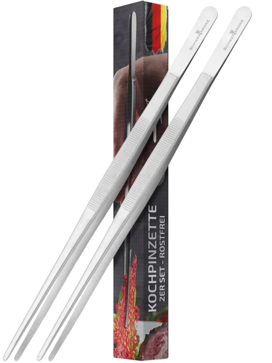 Schwertkrone Pinze da cucina Set di 2 Pinzette da cucina e per barbecue 25 e 30 cm acciaio inox