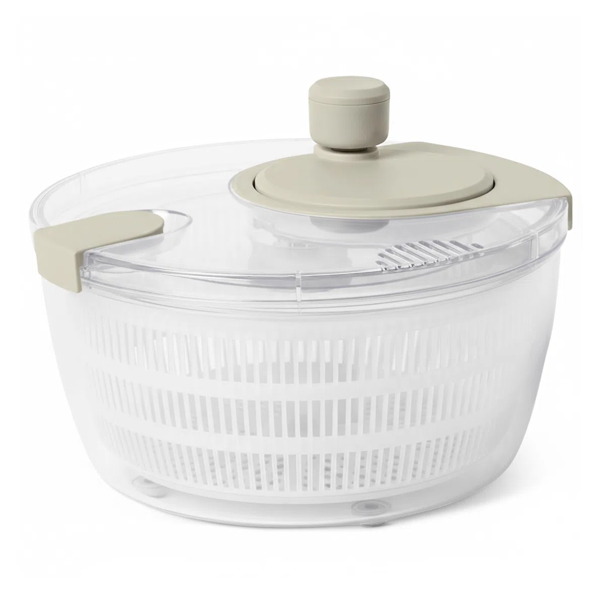 Amazon Basics Centrifuga per Insalata, Senza BPA, 4L, Grigio Lino