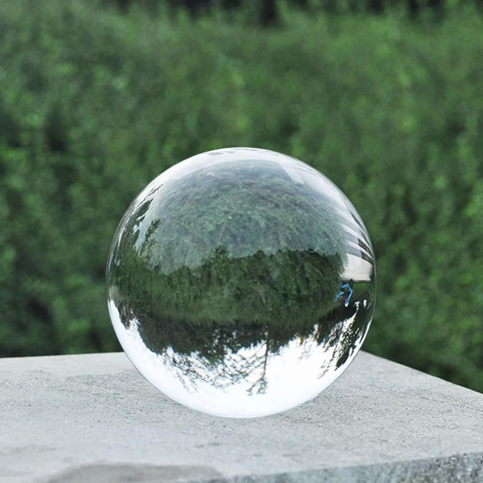 Flylin 2 sfere di cristallo trasparenti con base in legno, sfera di vetro trasparente, sfera di cristallo trasparente, 40 mm, per feng shui, fotografia, meditazione, matrimonio, casa