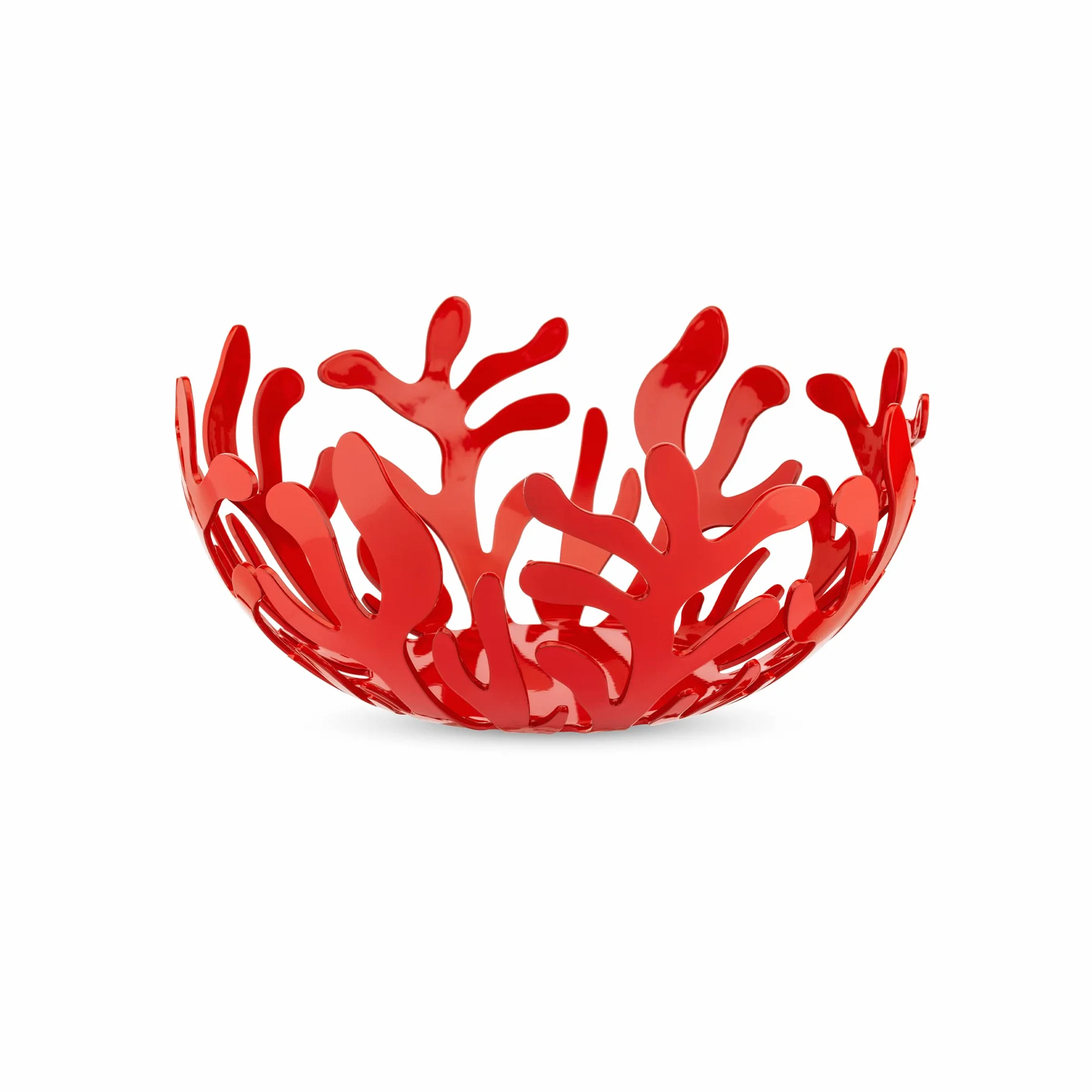 Alessi ESI01/21 R Mediterraneo Fruttiera in Acciaio Colorato con Resina Epossidica, Rosso