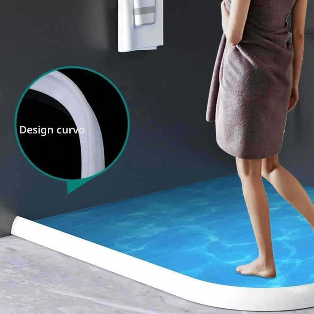 Zayejod 1M Barriera Doccia Barriera per Acqua Autoadesivo, Bordo Vasca da Bagno Piatto Doccia Barriera per Doccia per Cucina Bagno e Toilette(Bianco, 3cm Hx2cm W)