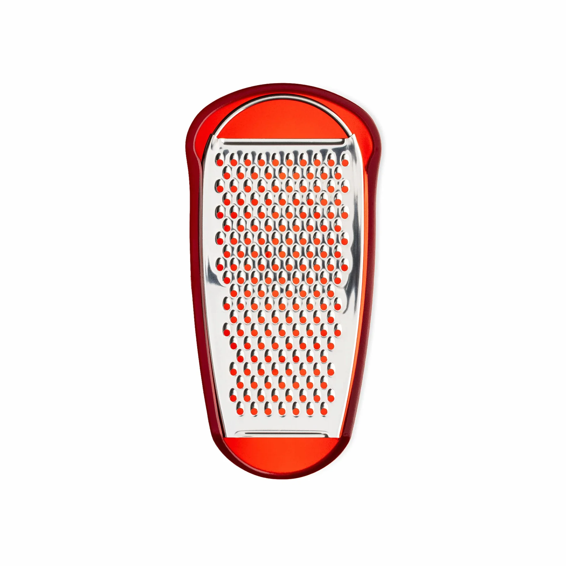 Alessi AARU01 R Parmenide Grattugia con Raccoglitore in Resina Termoplastica, Rosso e Acciaio Lucido