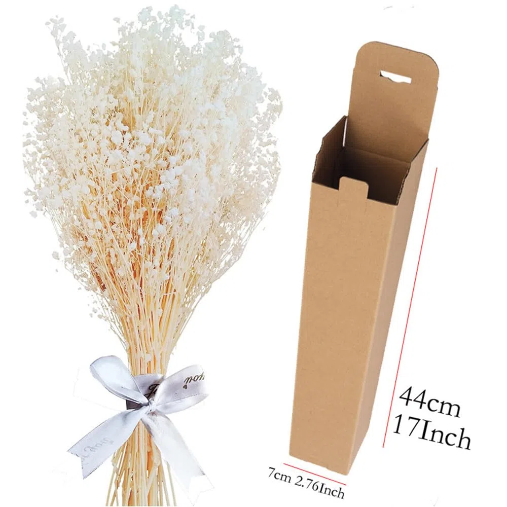 NatureMan Bouquet di fiori secchi per bambini, 43 cm, 100% Natrual Gypsophila ramoscelli per decorazione della casa, foto, accessori di scena e matrimoni, decorazioni fai da te (sbiancate)