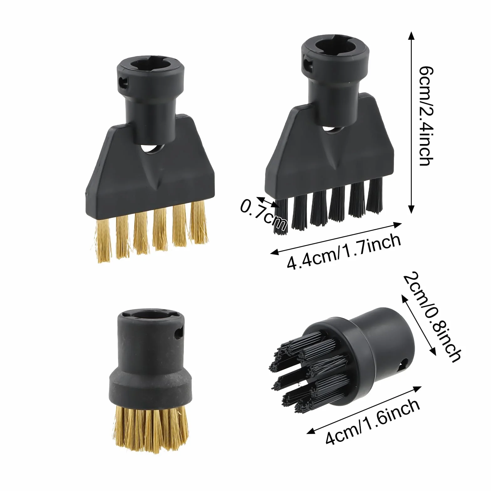 Amexo 8 Pezzi Spazzole Set per Pulitore a Vapore Testine di Ricambio per Vapore Kärcher Spazzola Ugelli Parti di Ricambio per Pulizia a Vapore Pulitore a Vapore Accessori per Kärcher