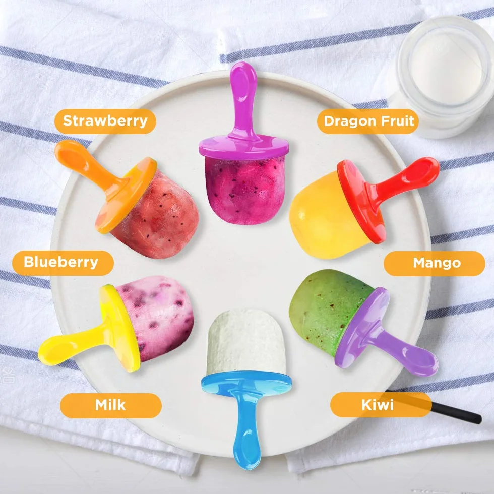 WD&CD 2 Pezzi Stampi per Gelato 7 Fori Cavità Formine in Silicone Riutilizzabili, Stampi Gelato Stecco per Congelare il Gelato al Cioccolato Fai da te, Bastoncini Colorati 18 Pezzi Inclusi(Verde+Blu)