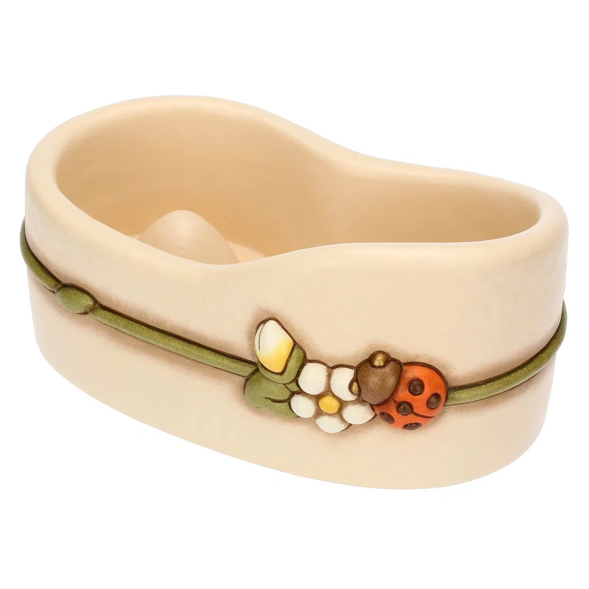 THUN - Portabicchieri doppio - ceramica - Collezione Country Bloom - 18,5X11,8X9 cm