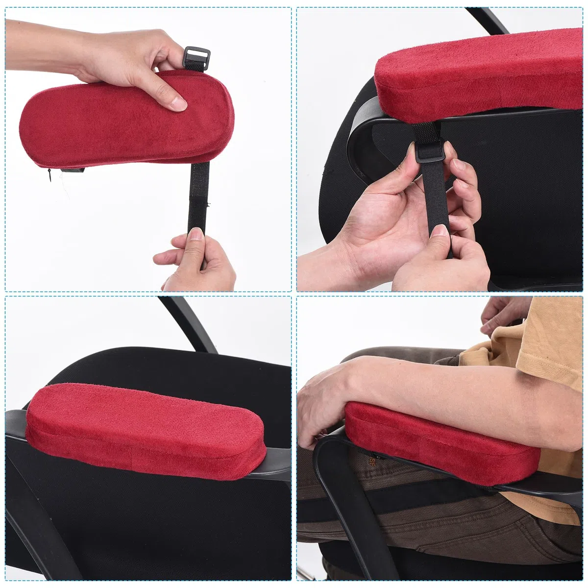 PATIKIL Rivestimenti per Braccioli da Ufficio 2 Pezzi Copribraccioli Sedia Ufficio Morbidi Rivestimenti Braccioli Sedia Memory Foam Cotone Rimovibili Lavabili Nero