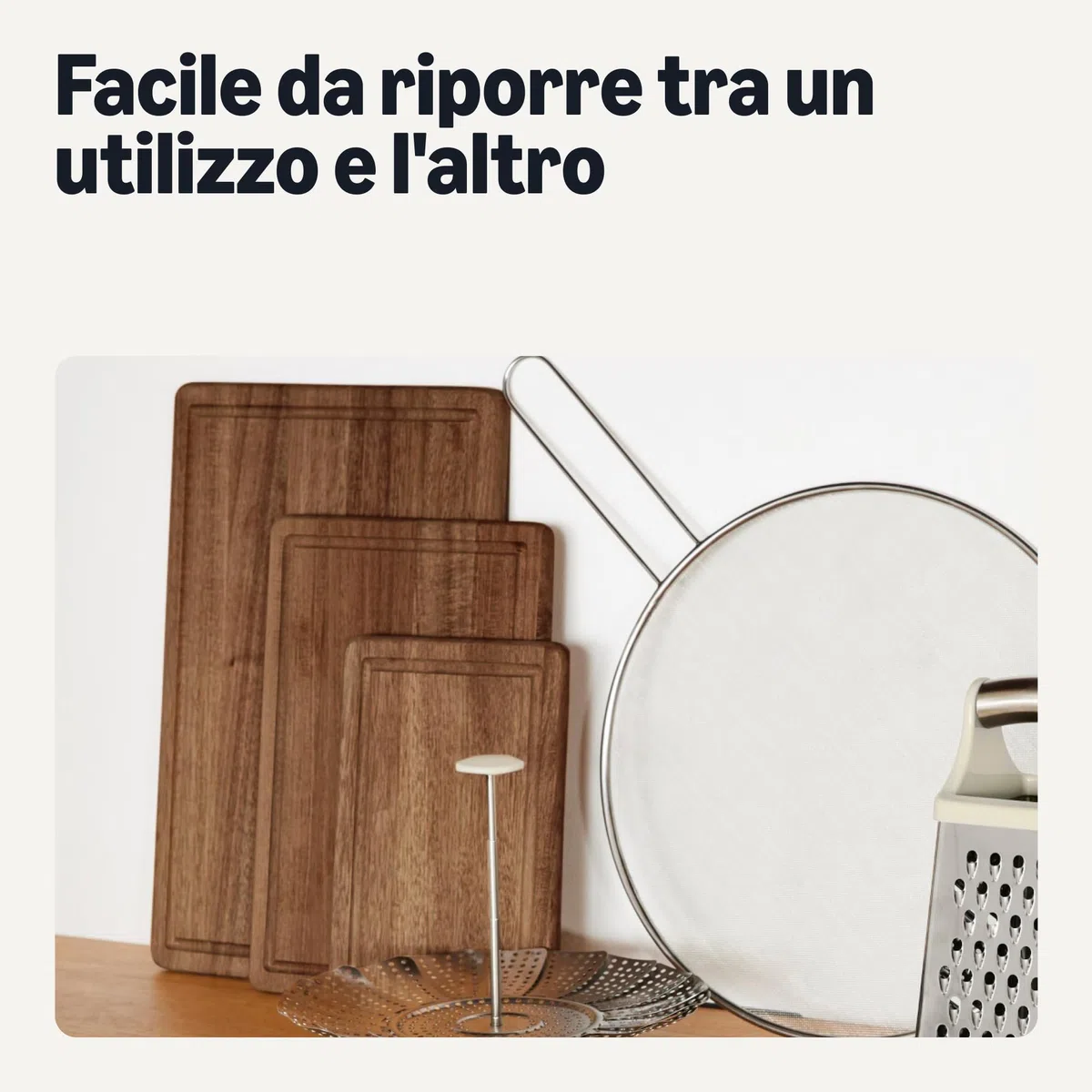 Amazon Basics - Taglieri in Legno, Set di 3 pezzi, Legno di Acacia, Pre-Trattato con Olio