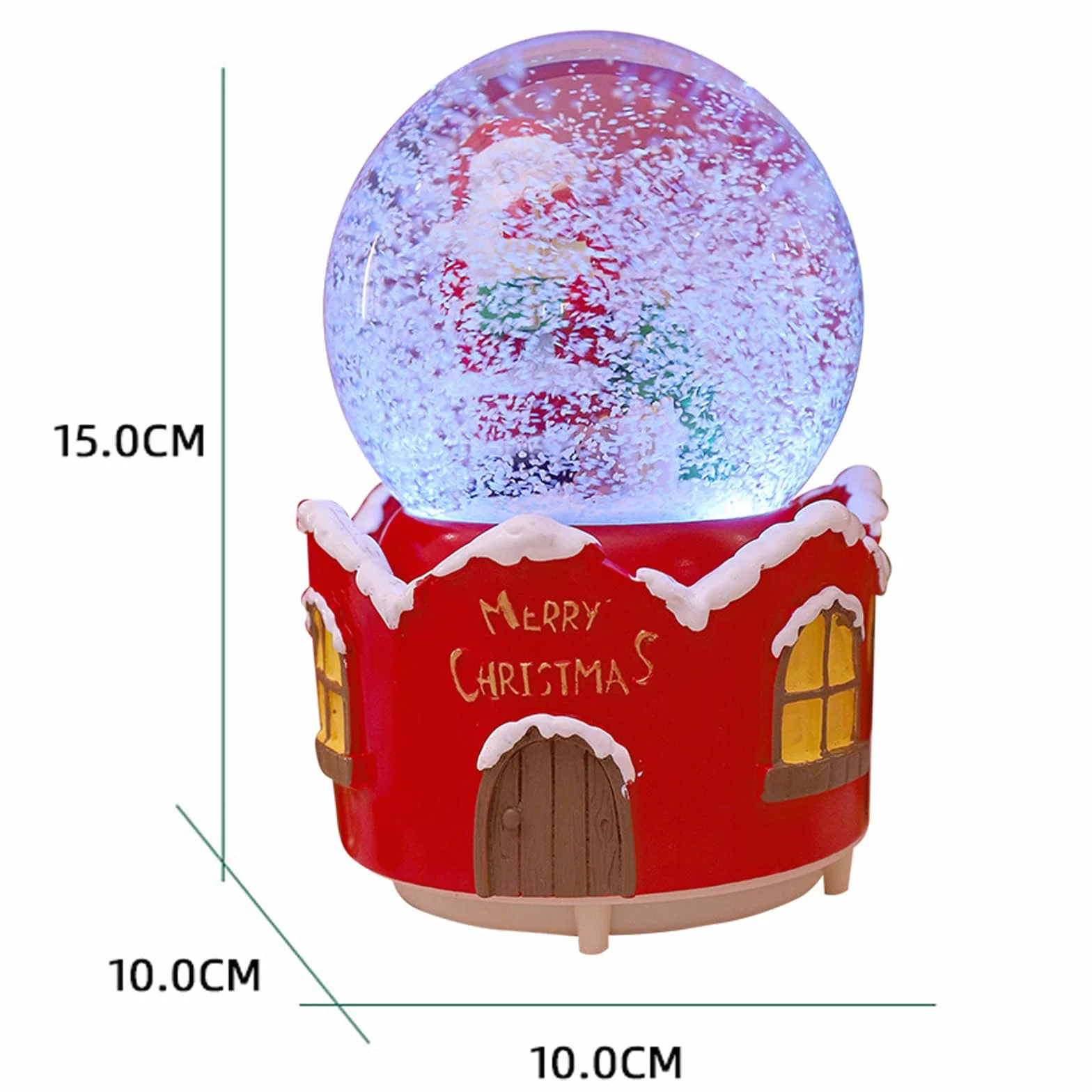 Palla di Neve Natale,Carillon Natalizio a Forma Palla di Neve con Babbo Natale,Musicale Natalizio con Neve Decorazione Ornamento Regali di Natale per Bambini (B)