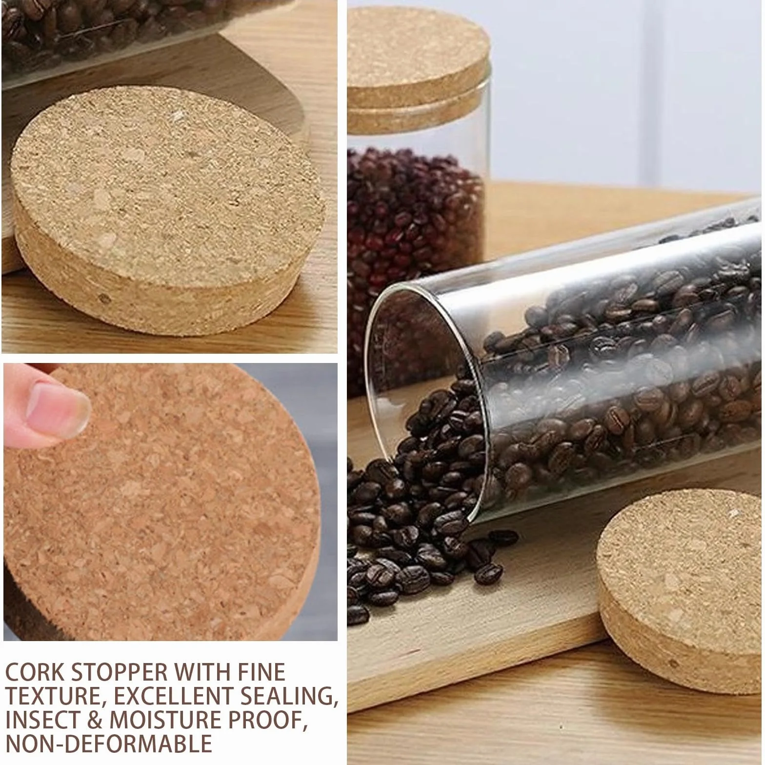 Set di 4 Conici Tappi Sughero Grandi Tappi in Sughero Affusolato 90~110 mm Tappo per Bottiglia in Legno affusolati di Ricambio per Barattoli di vetro, Conserve, Ceramiche Spesso di 30mm