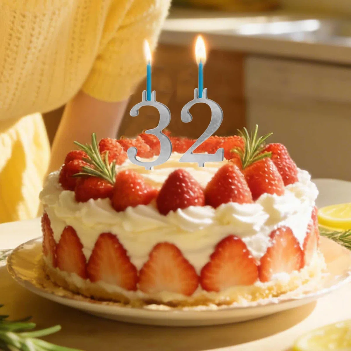 Set di Porta Torta con Candeline Numeriche per Compleanno, Rinnovabile, in Argento 0-9, Decorazioni per Feste di Compleanno e Celebrazioni