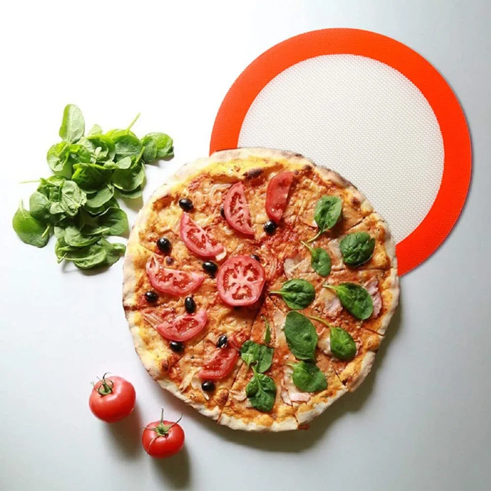 3 tappetini da forno in silicone, rotondi da 22,9 cm, per torta, in silicone antiaderente, riutilizzabili, resistenti al calore, per biscotti, macaron, pane e pasticceria