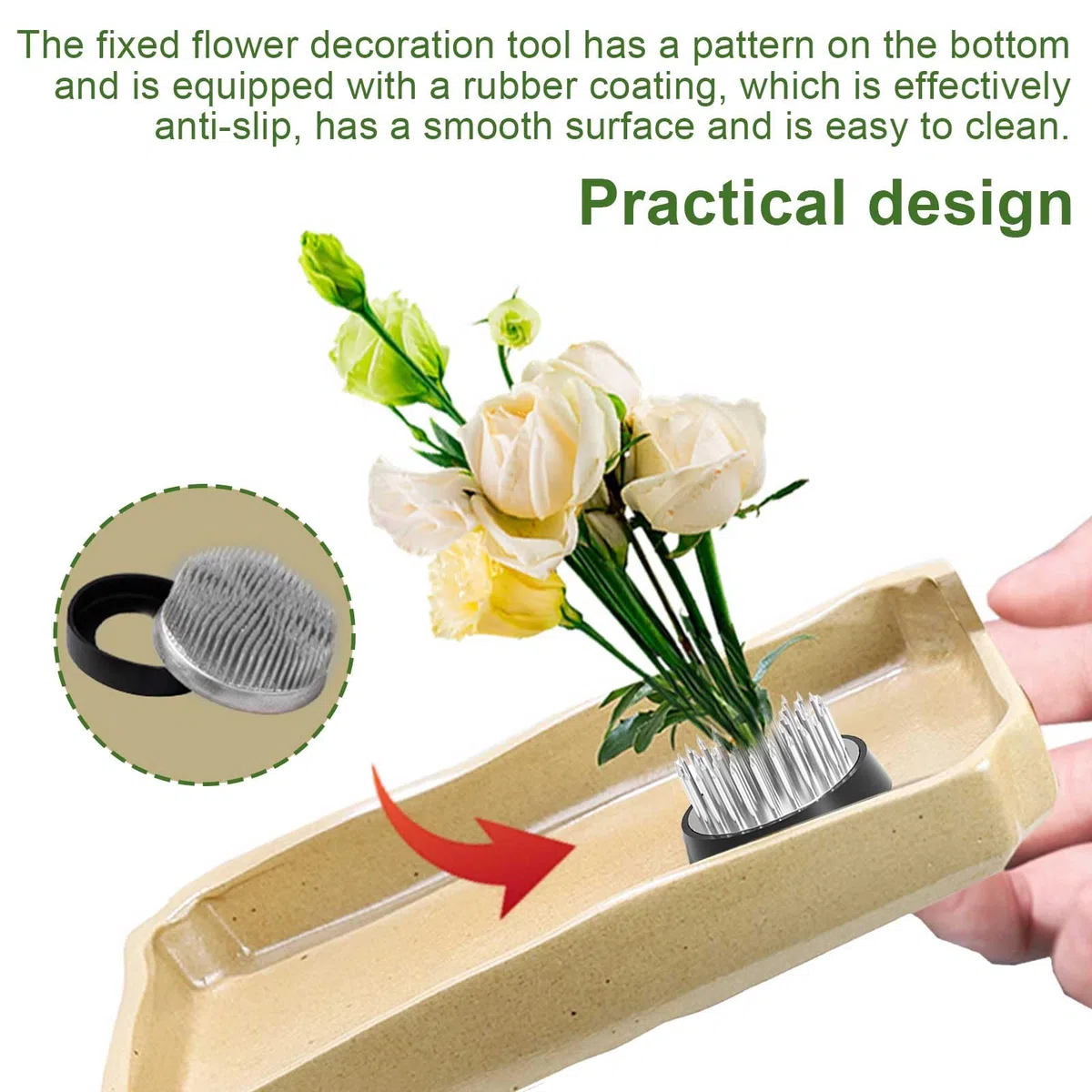 4 Pezzi Argento Fiori Flower Holder, 3 Misure D23*2+D34+D46 Flower Disposizione Pin, Round Acciaio Inossidabile Disposizione dei Fiori Pin, per Composizioni Floreali per Casa, Giardino, Hotel