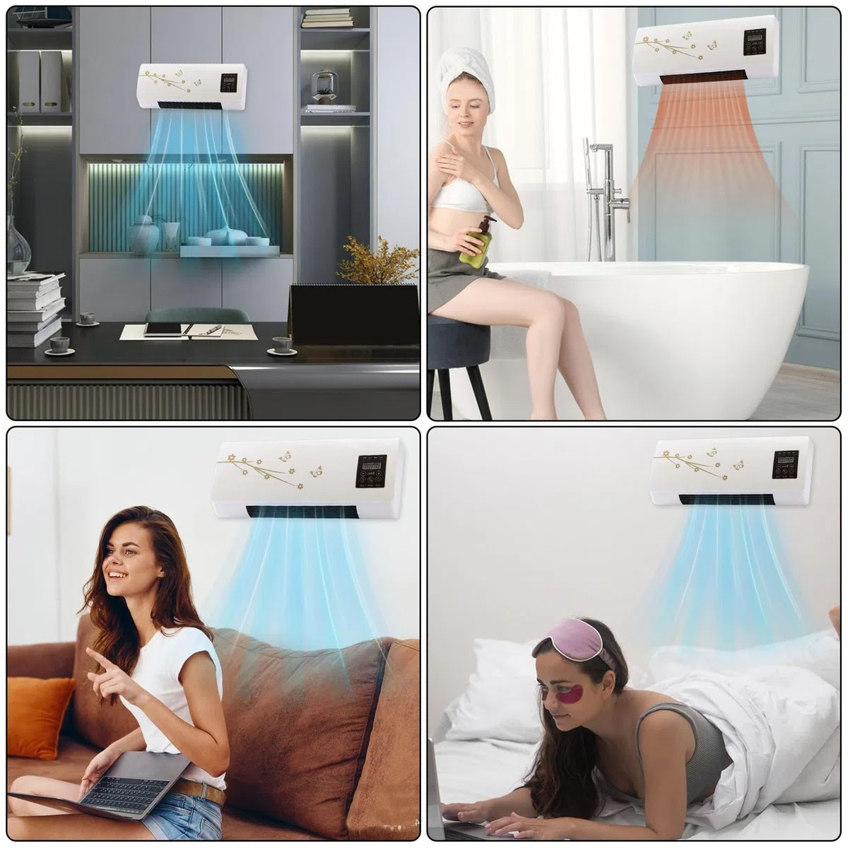 Condizionatore Da Parete, Climatizzatore Con Caldo/freddo E Timer, Termoventilatore A Parete, Raffreddatori D'aria Facilmente Controllabili, Per Camera Letto, Studio