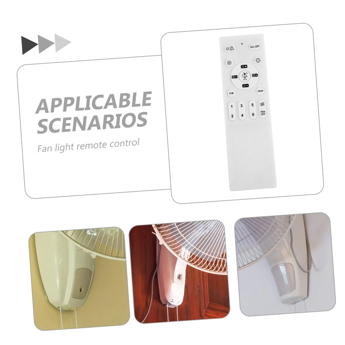 Toddmomy Telecomando Wireless Controllo della Velocità e Regolazione della Luce per Ventilatore da Soffitto Plastica Bianca, per Creare Un'ambiente in Camera da Letto