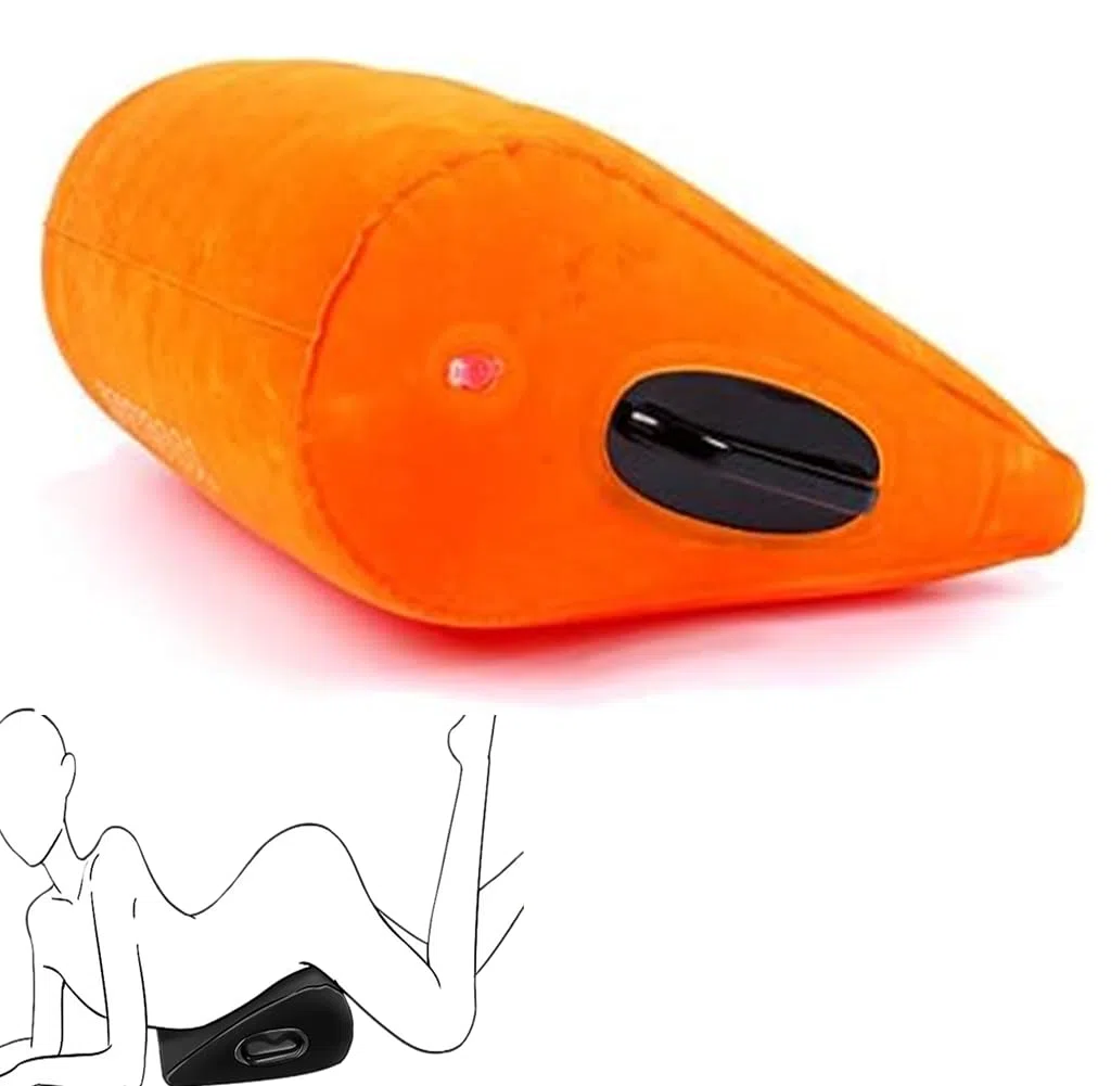 VAPAX Cuscino Angolare con Bracciolo per Supporto Profondo, Gonfiabile (Arancione)
