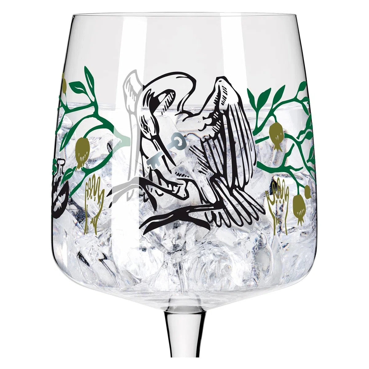 Ritzenhoff 3458003 Bicchiere da gin 700 ml - Serie Fabelkraft motivo n. 3 - Bicchiere da cocktail, illustrazione di cicogna - Made in Germany