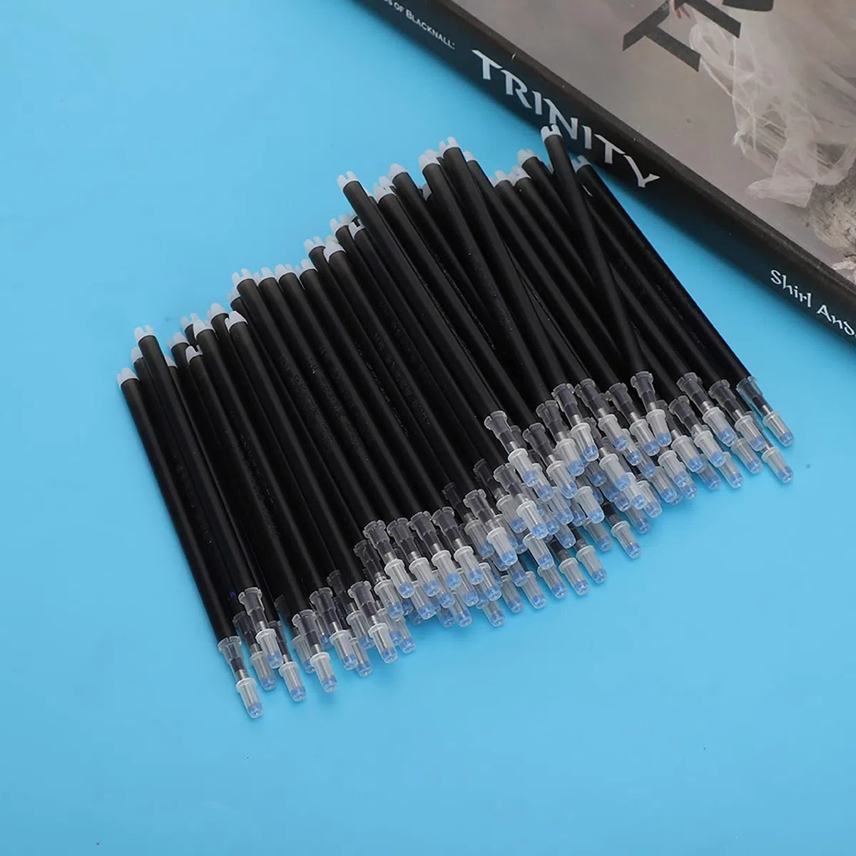 100pcs Penne cancellabili a caldo Ricarica Penne per marcatura di stoffa Penne cancellabili per marcatura di stoffa Penna a scomparsa automatica Quilting Sartoria(black)